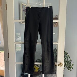 Sabina Black Leather Hipster Pants